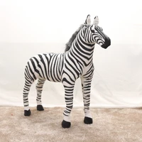 90cm large pretty standing zebra lively simulated stuffed animals can ride model kids mount decorat plush doll children toy gift