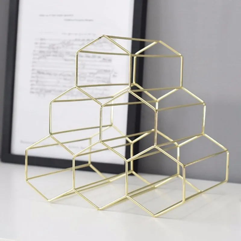 

Creative geometric metal minimalist home grape wine rack restaurant living room bar wine display rack