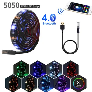 Светодиодная лента bluetooth usb 5v rgb Гибкая светильник 1M 2M 3M 5M SMD 5050 для HD TV подсветильник светильник s полосы Водонепроницаемая неоновая лампа