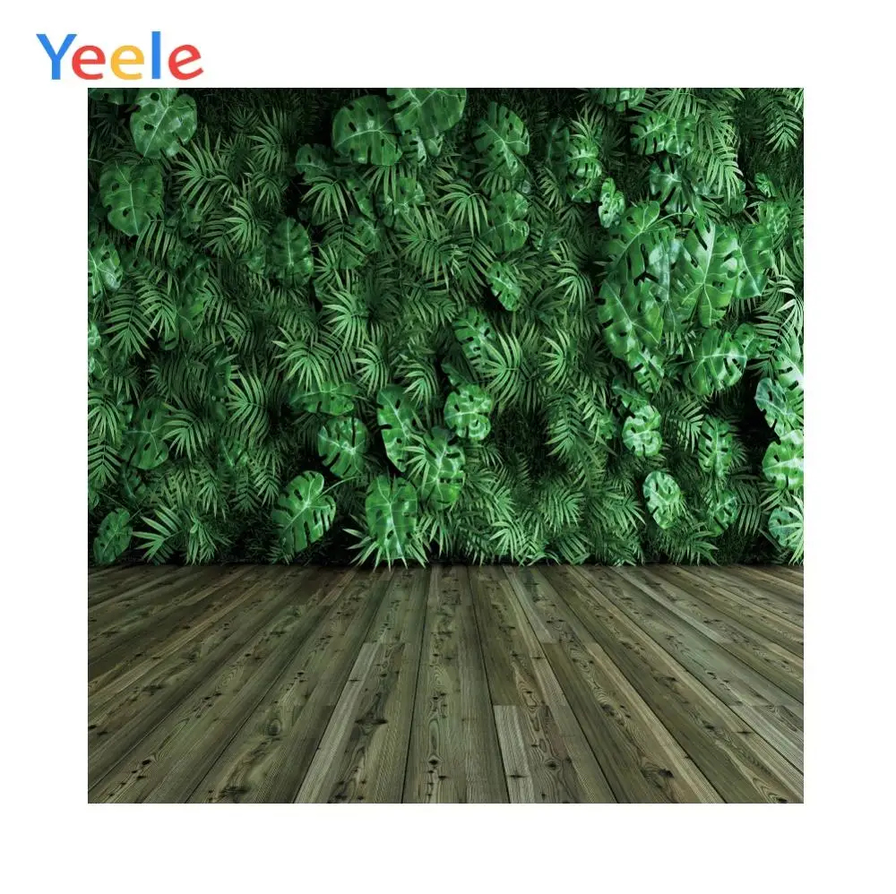 

Tropical Summer Palms Leaves Green Screen Wooden Floor Baby Portrait Photo Backgrounds Photography Backdrops For Photo Studio