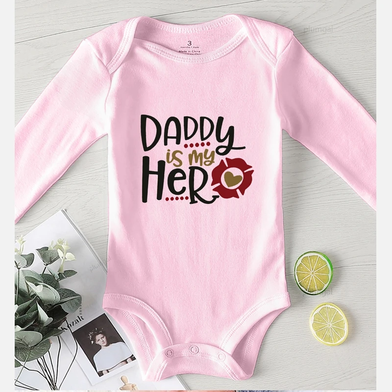 Осенняя одежда для маленьких девочек с надписью Daddy Is My Hero комплект из 1 предмета