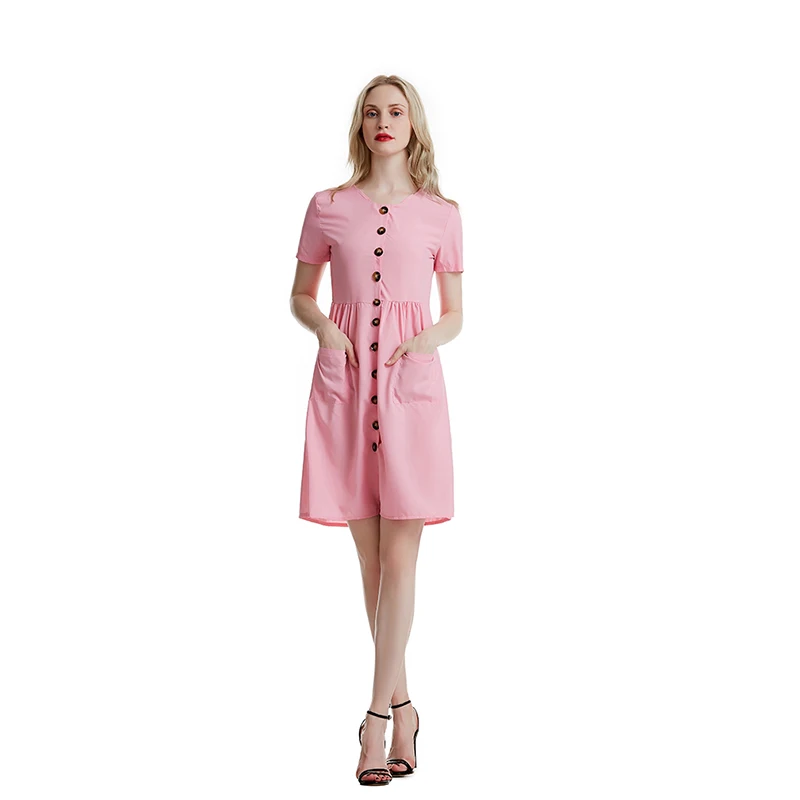 Однотонное Повседневное платье миди женские новые летние платья сексуальные с