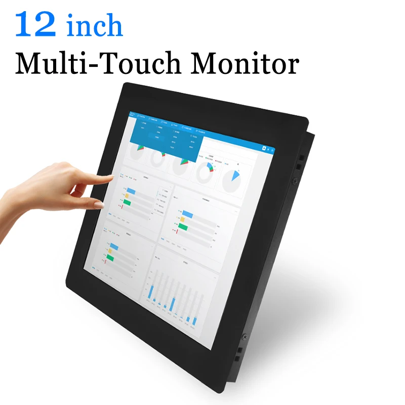 

IP65 Protection 12 inch Metal Shell Capacitive USB Touch Screen Industrail Monitor with HDMI VGA DVI AV BNC Output