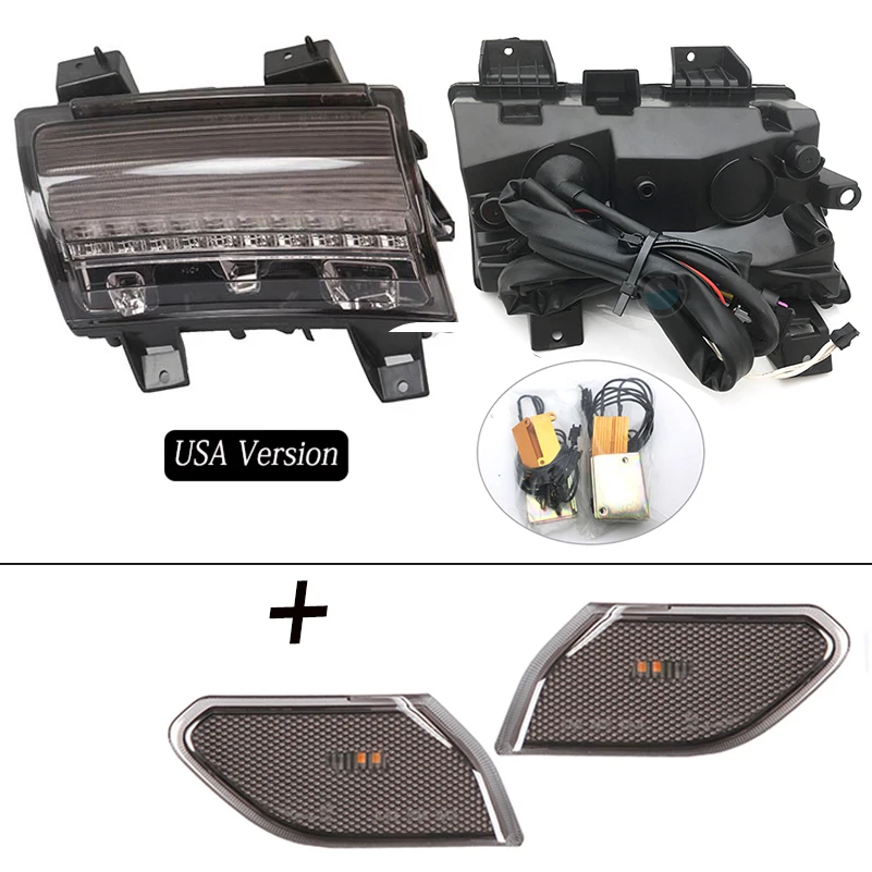 

Для Jeep Wrangler JL 2018 2019 переднее крыло вспышек Копченый янтарь Поворотная сигнальная лампа светодиодный светодиодные боковые чайник отложным воротником светильник s дневные ходовые огни светильник.