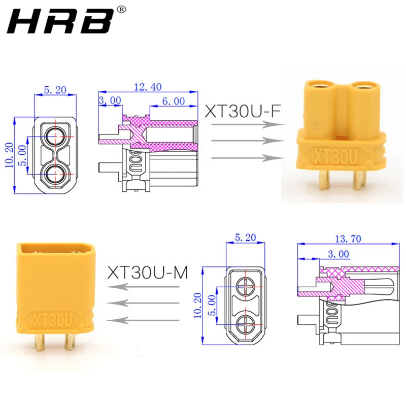 разъемы amass xt30 xt30u гнездовые гнезд