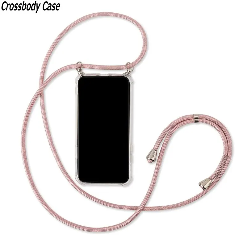 Crossbody Lanyard Case For OPPO Reno 2 2z 2F 3 Pro Reno Z Ace A5 A9 2020 Realme C11 C15 Necklace Strap Cord Chain Clear Cover