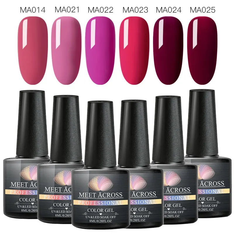 MEET через 6 шт./компл. УФ гель для ногтей 8 мл чистый цвет стойкий Гель лак замочить