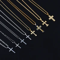 fashion stainless steel cross pendants necklace jewelry for men and women various styles of crystal pendant best gift