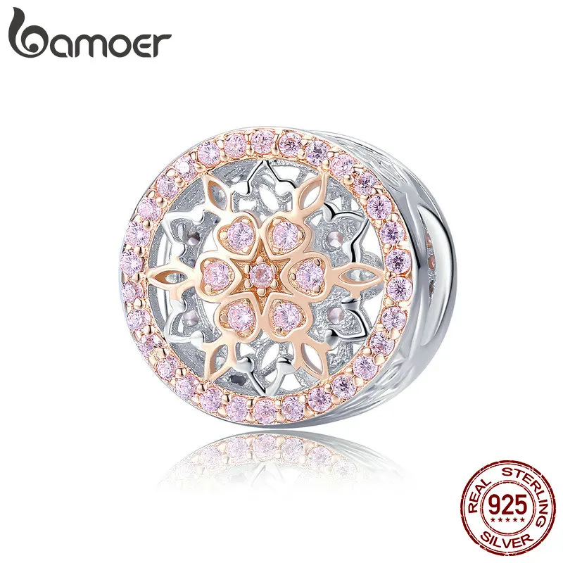 BAMOER из натуральной 925 пробы серебряные бутоны прозрачные кубические циркониевые