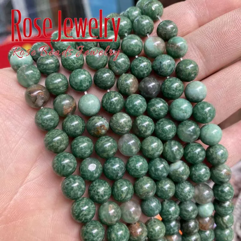 Натуральные Круглые Гладкие бусины из зеленого нефрита в африканском стиле для
