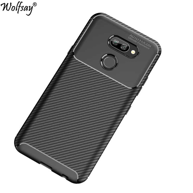 Чехол Бампер для LG K40S Мягкий Силиконовый противоударный чехол из углеродного