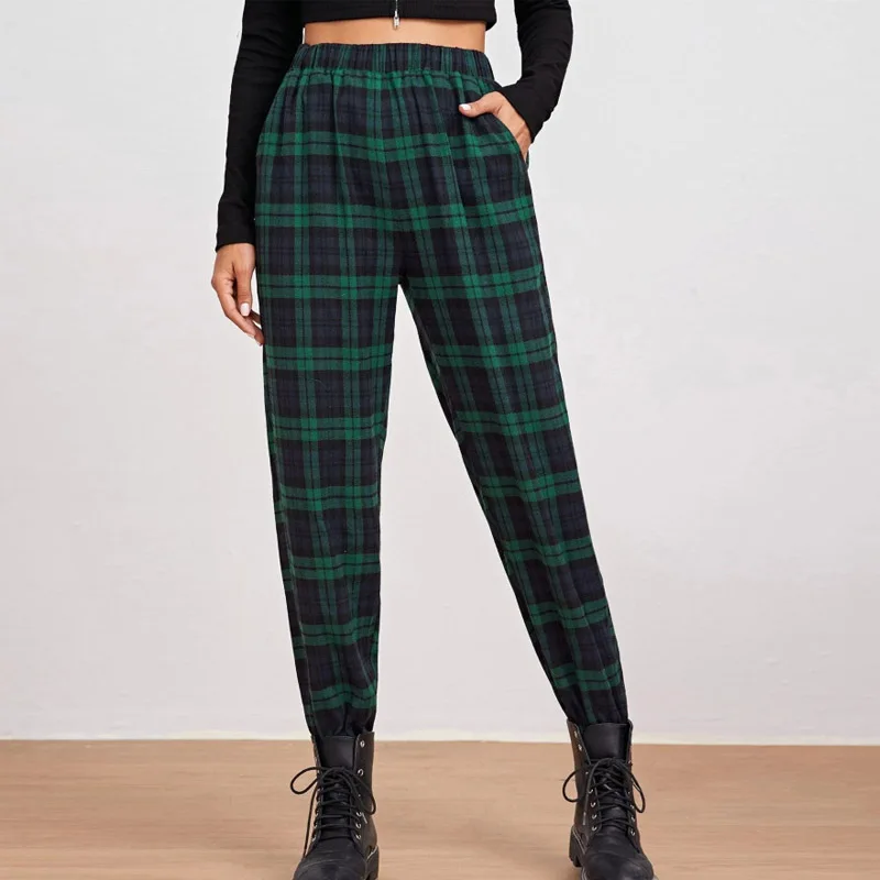 

2021 Casual New Patchwork Loose Sweatpants Fashion Elastic Waist Pockets Pants Streetwear Women Spring Autumn Trousers Homewear