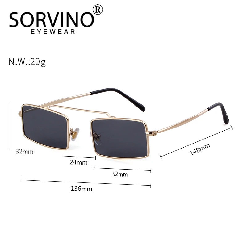 Женские квадратные солнцезащитные очки SORVINO прямоугольные хипстерские с плоским
