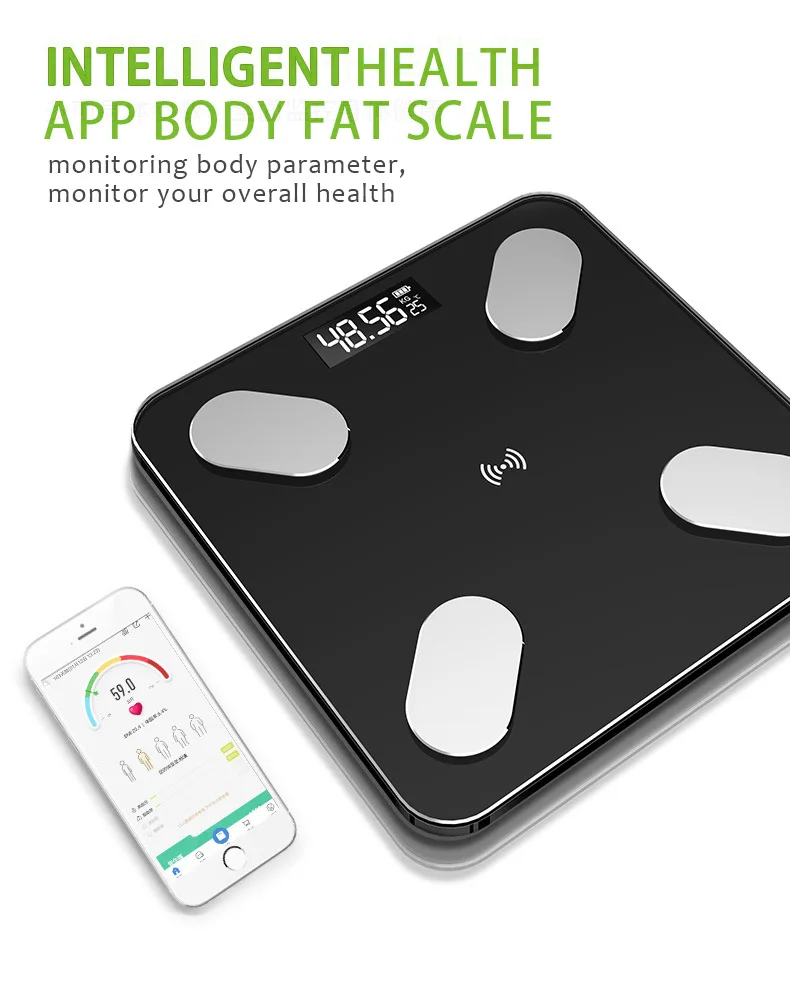 

Home Intelligent Body Fat Scale Adult Fat Scale Unisex Electronic Weighing Scale Household Body Scale Bluetooth Bathroom Scales