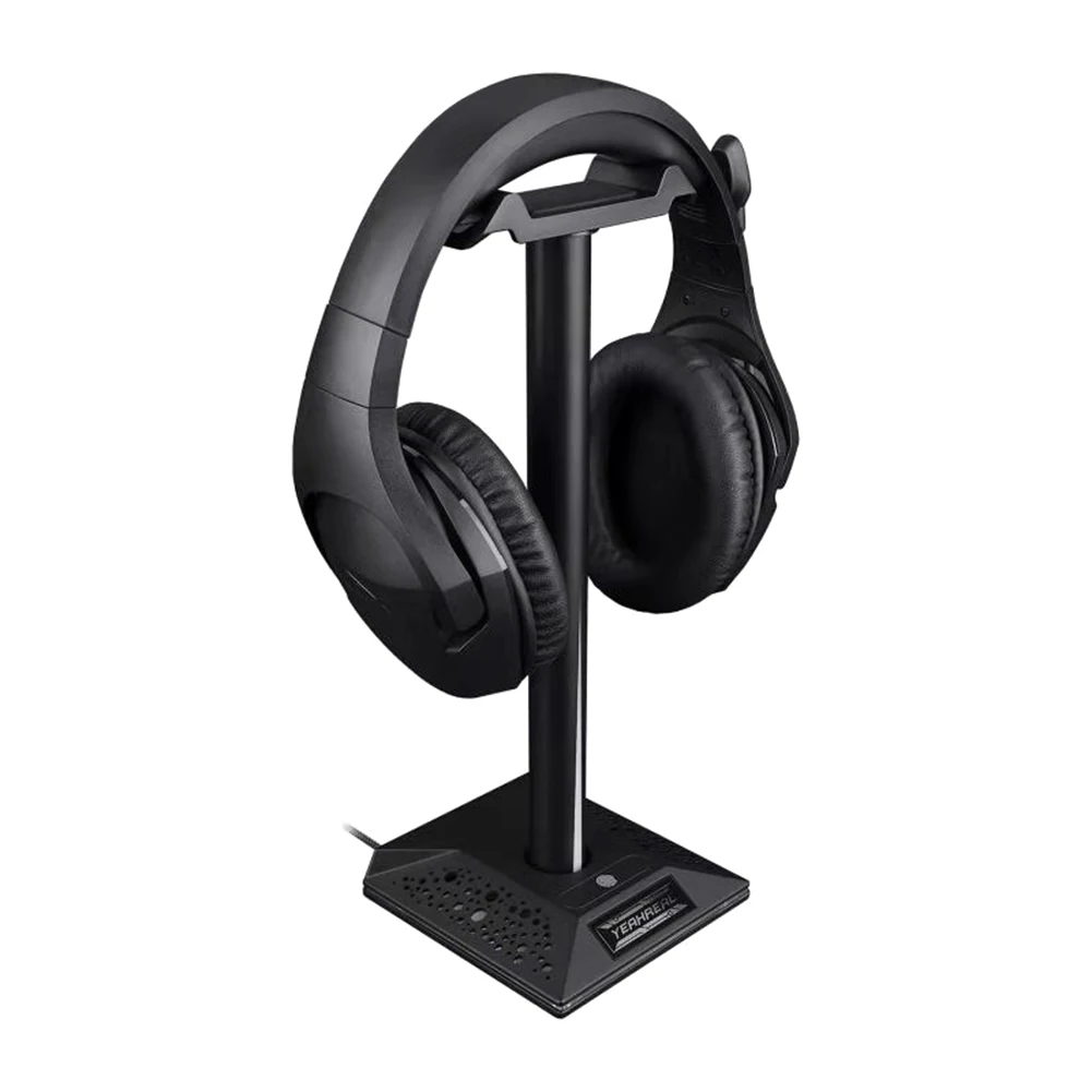 

NEW EB01 RGB Headphone Stand Fingerprint Control Gaming Headset Desk Bracket Phone Holder w/3.5mm AUX 2 USB Charger Ports