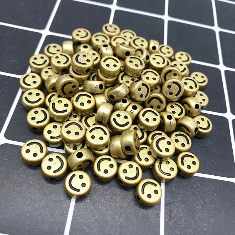 

20pcs 10mm Smiley face Acrylic Clay Shape Spacer Beads For DIY Handmade Jewelry Craft Accessories#06
