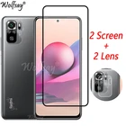 Закаленное стекло с полным покрытием для Xiaomi Redmi Note 10S, Защитная пленка для экрана Redmi Note 10S, стекло для камеры Redmi Note 10S, стекло