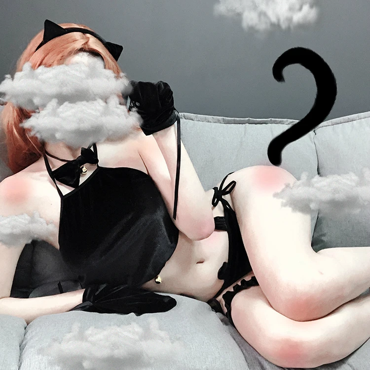 Милая женская эротическая косплейная униформа соблазнительная кошка горничная