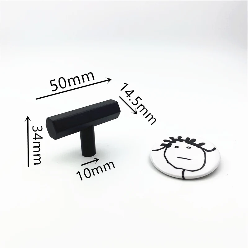 single hole black LCH восьмиугольная ручка для шкафа в скандинавском стиле прямоугольная круглая ручка для шкафа черные ручки для ящика из алюминиевого сплава - Цвет: single hole black