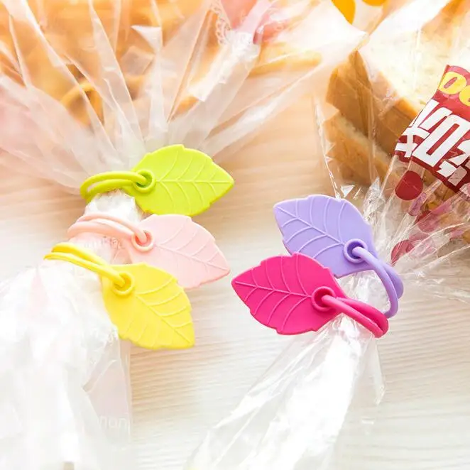 

Random Color Leaf Shape Fashion Food Bag Sealing Clip Folding 2016 Data Lines Hot Silicone 5pcs