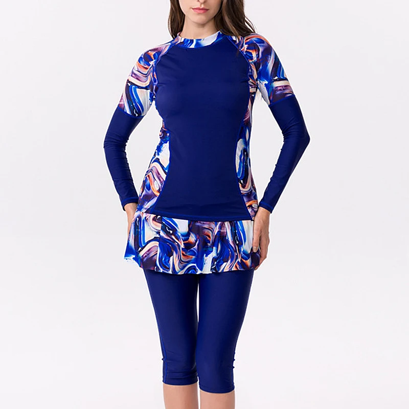 Женский купальник-танкини с длинными рукавами в Корейском стиле | Спорт и