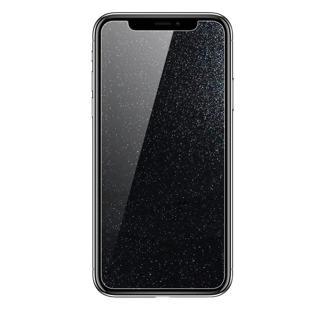 2PCS Sparkle glass for iPhone 13 12 11 14 Pro Max XS XR XSMAX 6 6S 7 8 14Plus 12/13MINI Glitter Screen Protector film