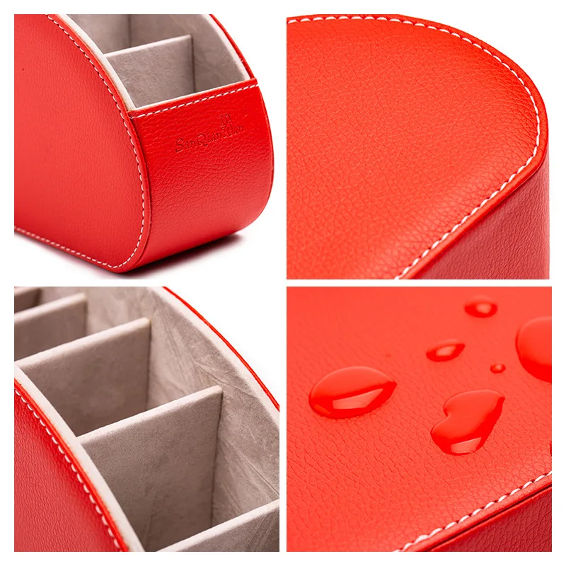 Кожаный ящик для хранения многофункциональный настольный органайзер черный