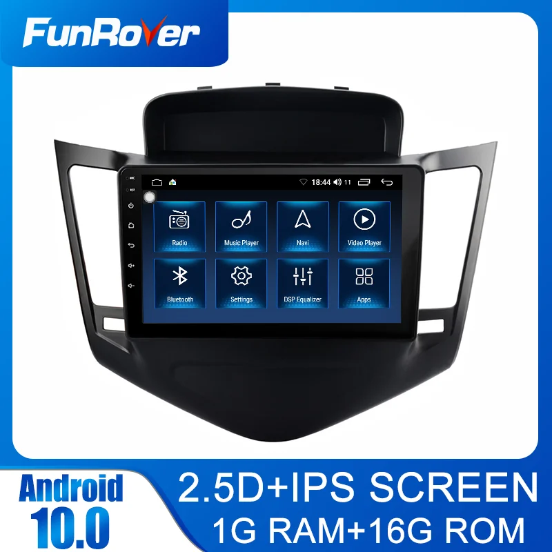 Автомагнитола Funrover Android10.0 мультимедийный плеер для Chevrolet Cruze 2009 2013 2 din dvd gps