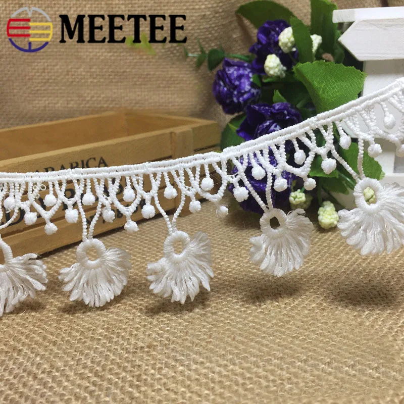 9 ярдов Meetee 5 см хлопок полиэстер кружевная лента шелковая вышивка DIY Одежда