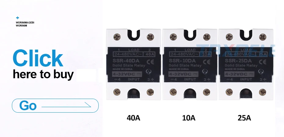 Однофазное твердотельное реле SSR-40DA SSR-25DA SSR-10DA Инвертор постоянного тока в переменный 3-32VDC Вход 24-380VAC Выход твердотельные реле постоянного тока
