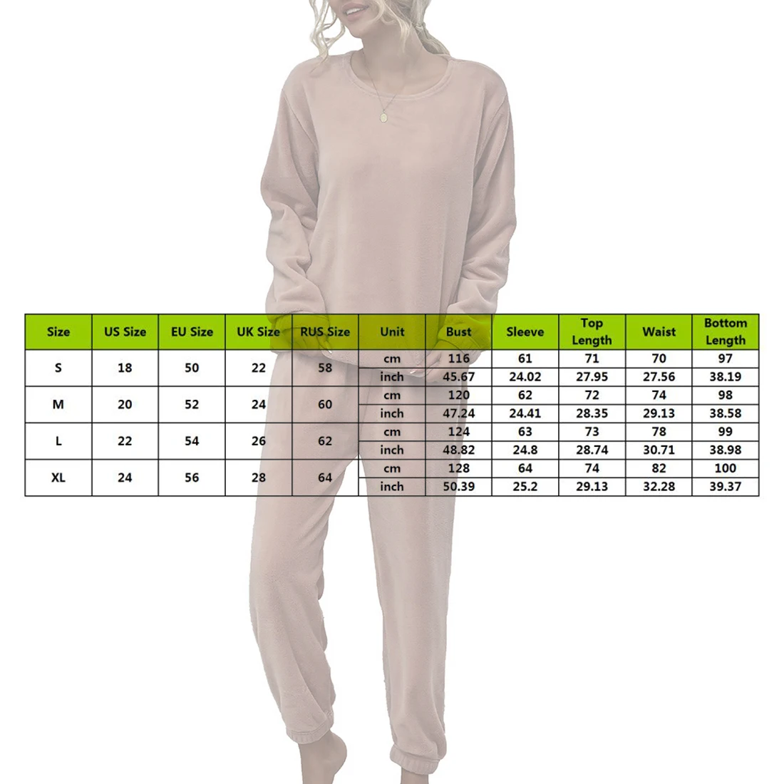 

2020 Women Winter Flannel Pajama Set Warm Long Sleeve Loose Top And Elastic Waist Thick Pants Sleepwear Casual Home Clothing