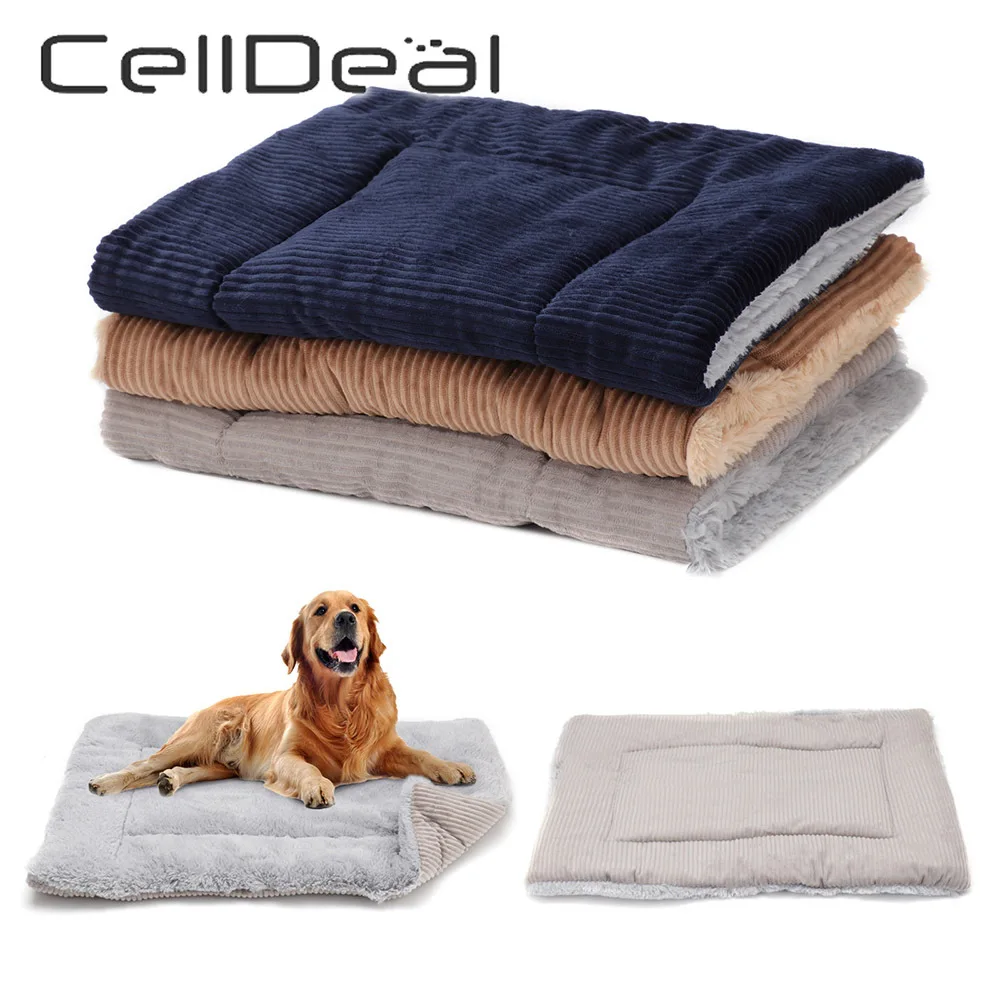 

Dog Blanket Bed Mat Soft Corduroy And Plush Double-sided Sofa Cushion Keep Warm Sleeping Cover For Puppy Cats Pet Supplies
