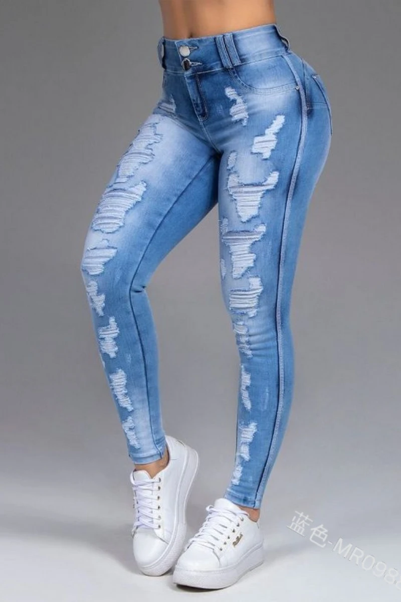 

Женские рваные джинсы со средней посадкой, теплые брюки-карандаш в стиле панк, плотные облегающие пикантные джинсы с эффектом потертости, Y2k...