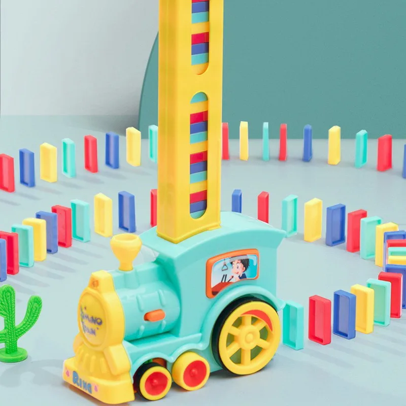 Набор машинок-домино детский поезд со звуком и подсветкой домино кирпич цветные