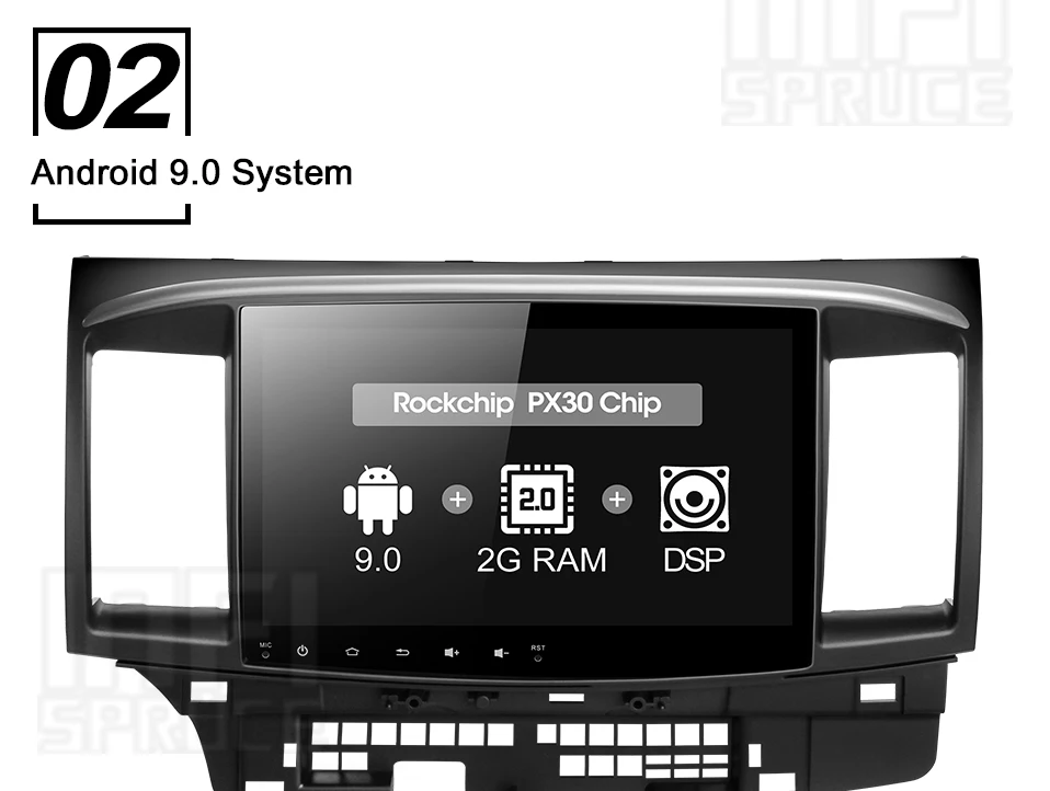PX30 32G Android 9,0 автомобильный DVD для Mitsubishi Lancer 2005- с 10,1 дюймов 2 DIN 3g/4G gps Радио Видео плеер автомобильная навигация