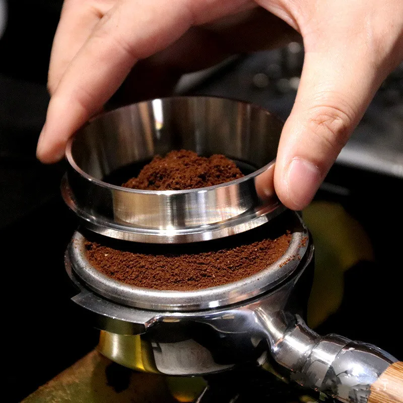 

304 Stainless Steel 51/53/58mm Intelligent Dosing Ring For Coffee Powder Brewing Bowl Espresso Barista Funnel Portafilter