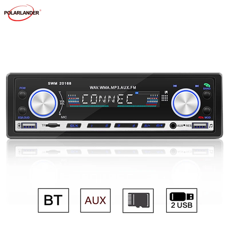 

Car Radio 1 Din Dual Systems Bluetooth Mobile Phone Charging Support TF Card AUX FM Hands-free Call MP3 Player 2 USB 20168 Model