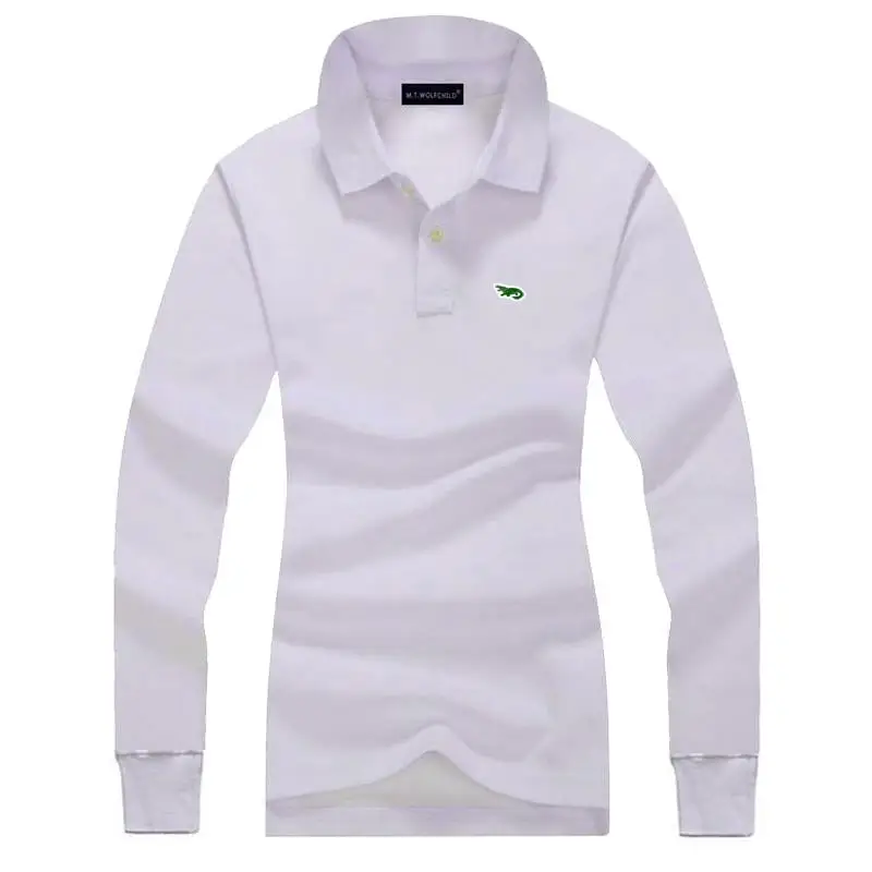 Модные женские рубашки-поло с длинным рукавом Дамская Повседневная брендовая