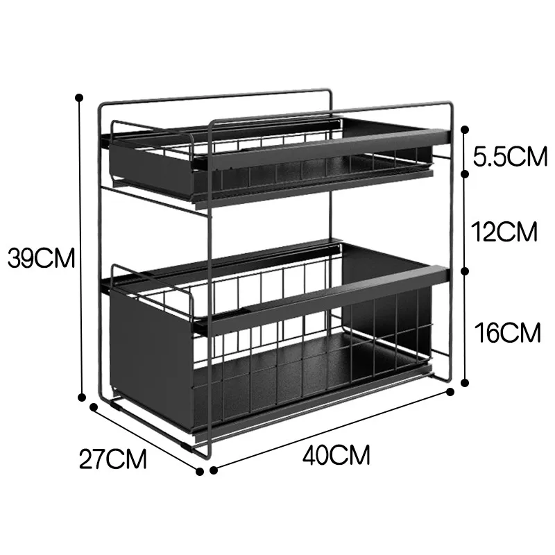 drawer organizer sliding cabinet basket pull out kitchen organizer drawer countertop pantry under the sink desktop storage free global shipping