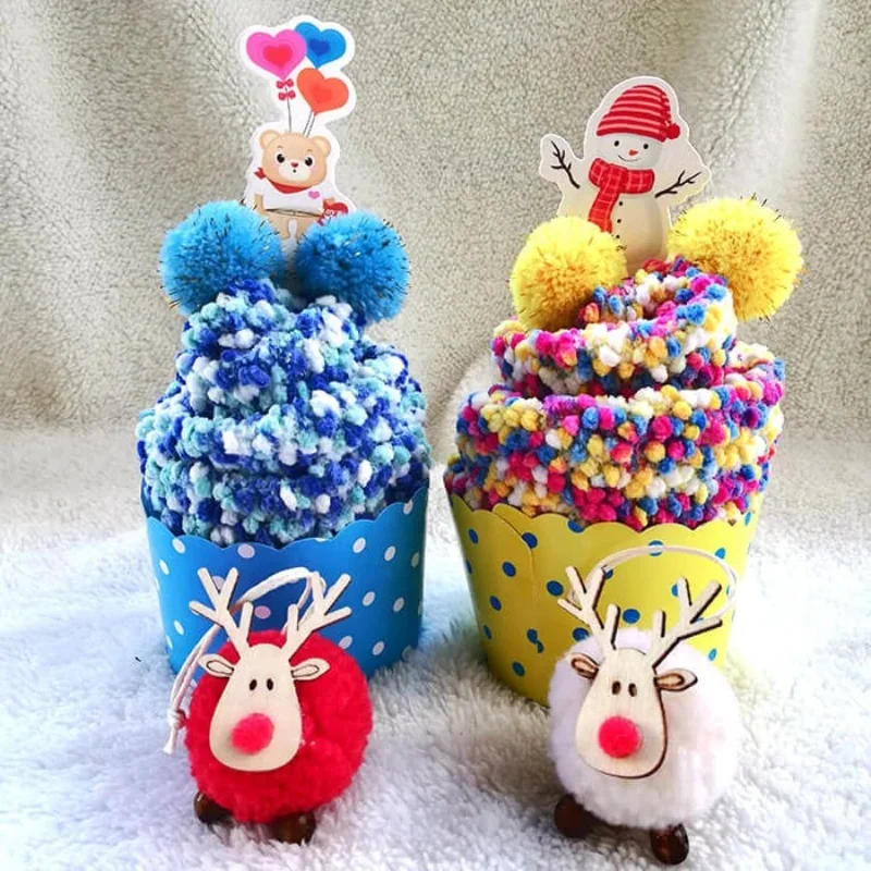 Plush Knitting Warm Socks  Casual Lovely Coral Fleece Candy Colors Cake Sock Comfortable Breathable Fuzzy Slipper Socks Gift