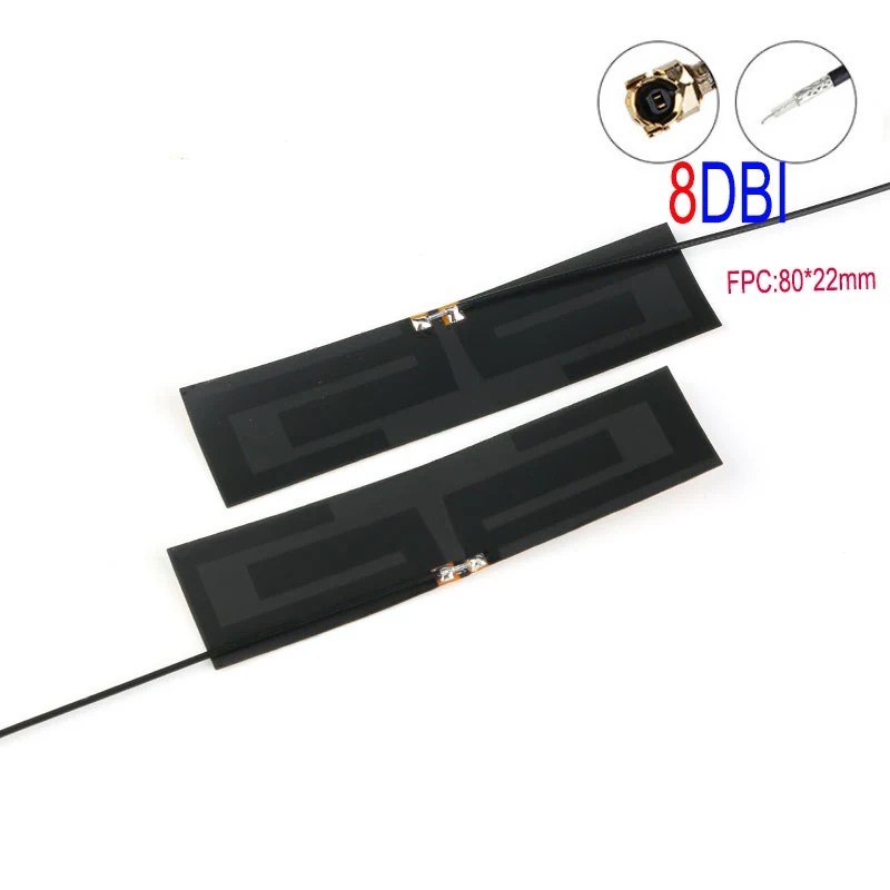 8dbi GSM GPRS 2G 3G 4G LTE Internal Antenna FPC connector 80*22mm wireless modem aerial 8cm Long IPEX connector