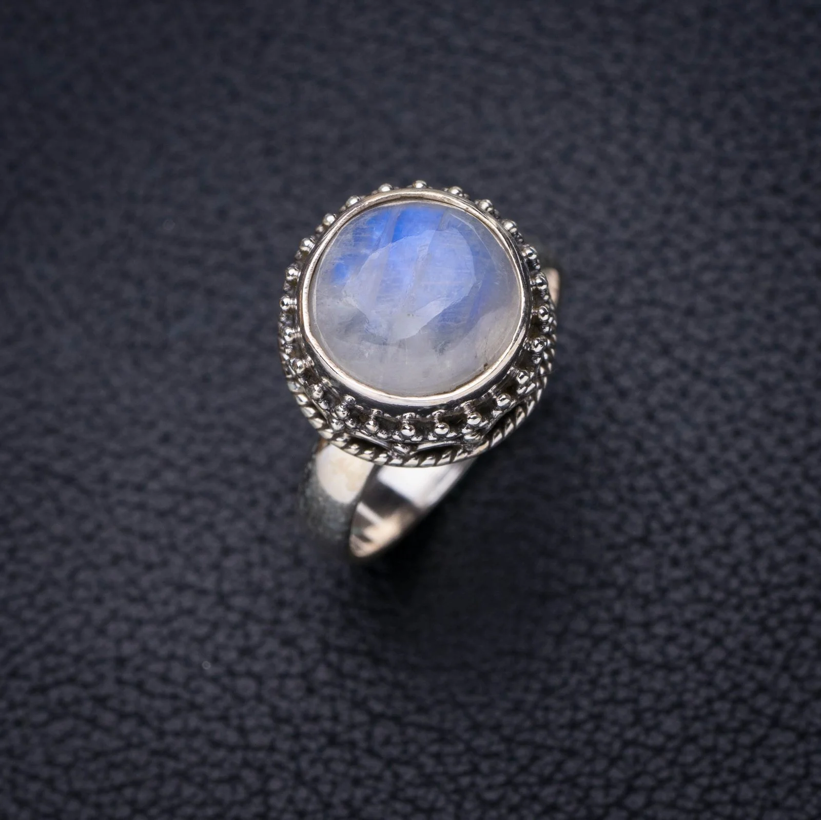 

StarGems Natural Moonstone Handmade 925 Sterling Silver Ring 7.25 E7257