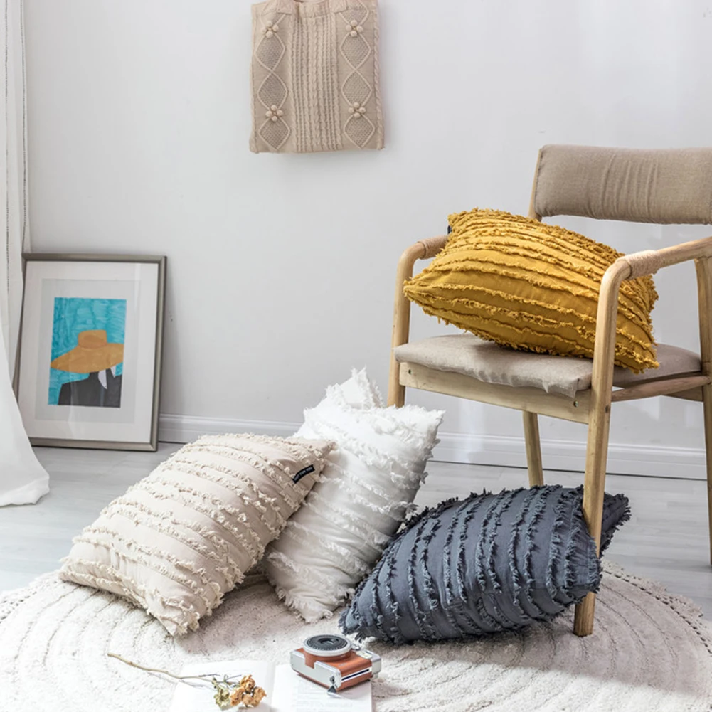 

45x45cm Cushion Cover Soft Cotton Linen Pillow Case Room Office Car Sofa Throw Pillows Cushions Nordic Decoration Home Decor