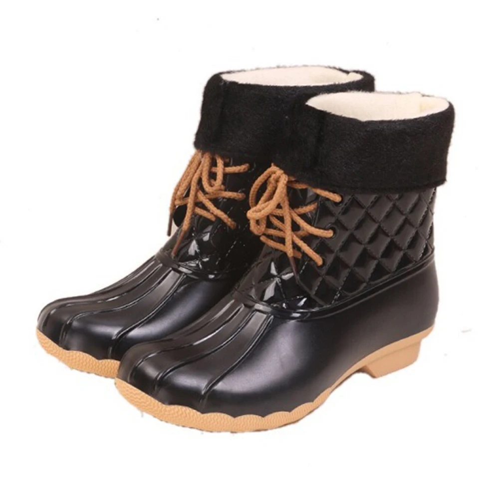 

Зимние женские резиновые сапоги с хлопковой подкладкой; Мягкие теплые женские резиновые сапоги из пластика; Нескользящая износостойкая во...