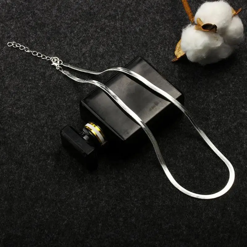 Новинка серебряное ожерелье Пара короткие ключицы лезвие цепочка плоская из