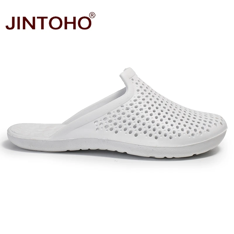 Летние Тапочки JINTOHO унисекс модные мужские тапочки уличная мужская пляжная обувь