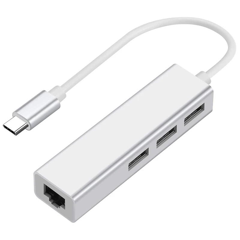 USB C к Ethernet адаптер с 3 портами (стандарт Порты и разъёмы Тип концентратор RJ45