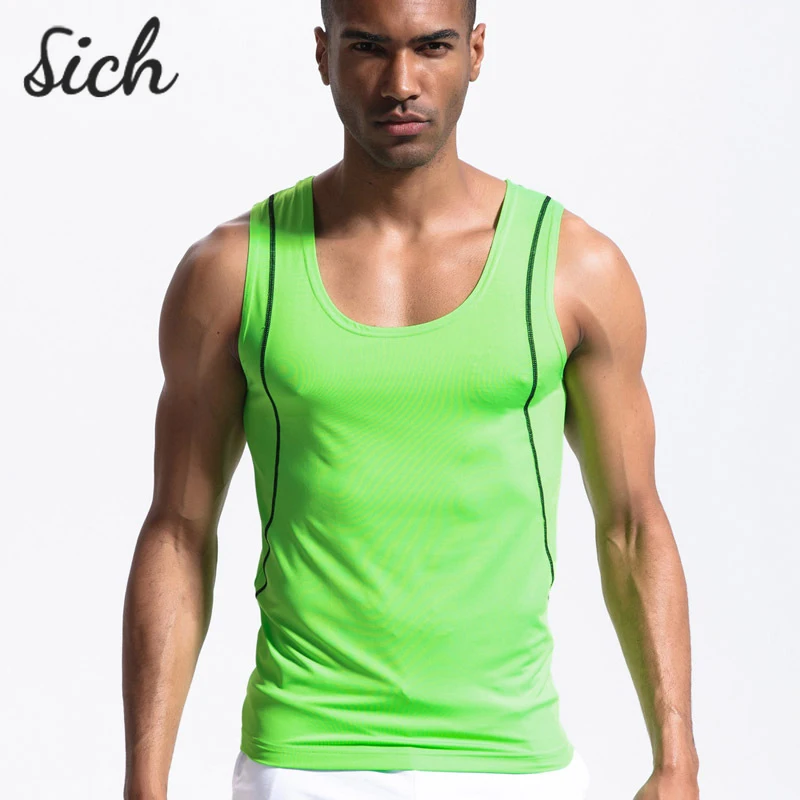 

2021 New Men Sleeveless Bodybuilding Tank Tops Summer Casual Workout Fitness Shirt Running Stringer Male Gym Body Shaping Vest