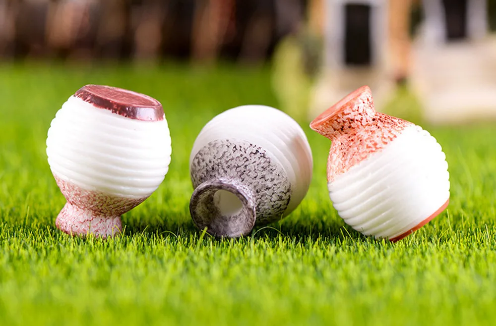 

1PCS Resin Miniature Small Mouth Vase DIY Craft Accessory Home Garden Decoration Fine Cut Vase Ornament DIY Craft Mouth Vase