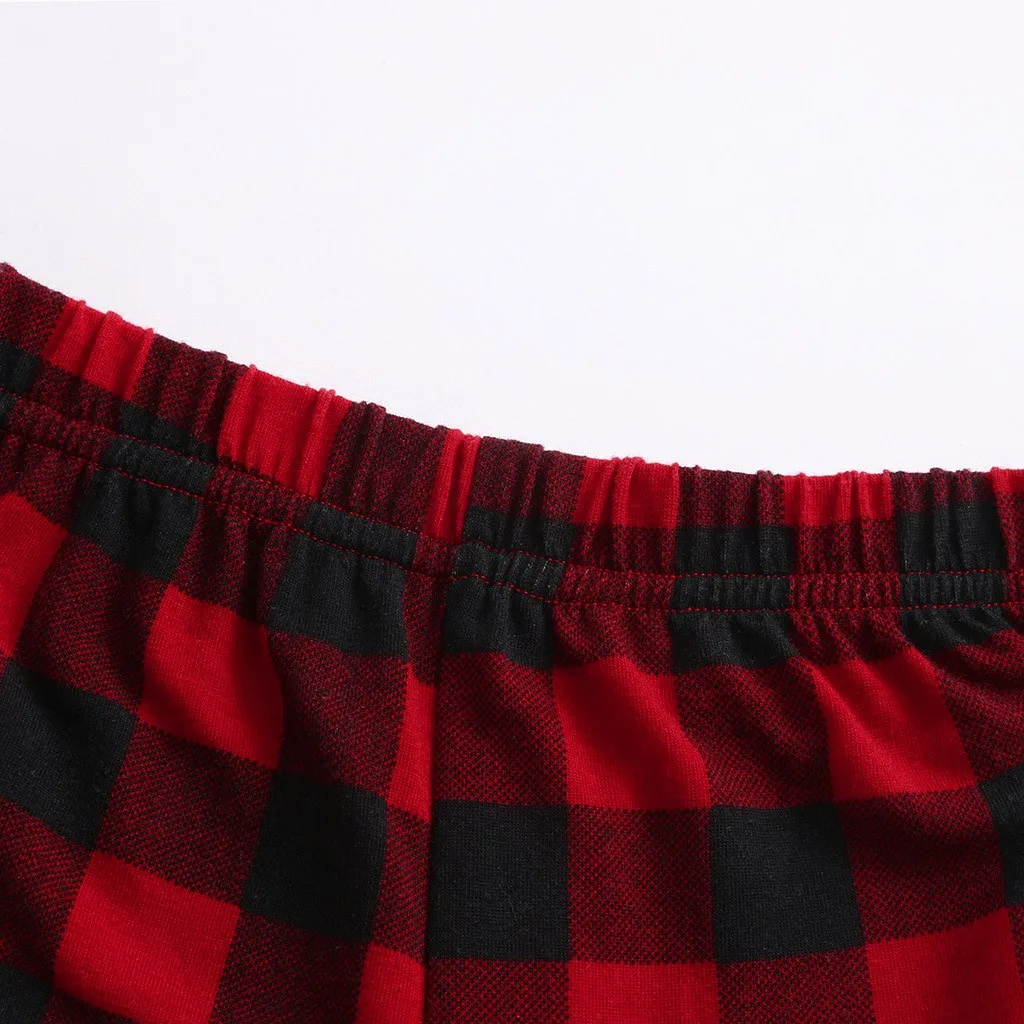 Рождественские пижамы для всей семьи комплект одежды сна мамы топы с оленем